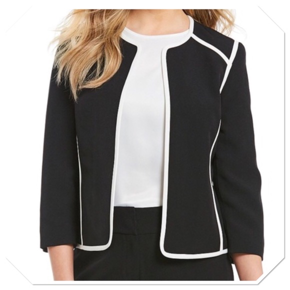 kasper black and white jacket